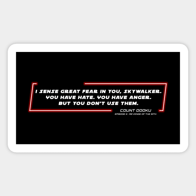 EP3 - CD - Fear - Quote Sticker by LordVader693